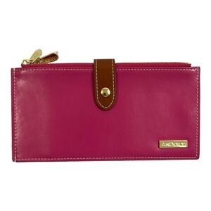 NEW AnDoilt Leather Wallet Pink/Brown